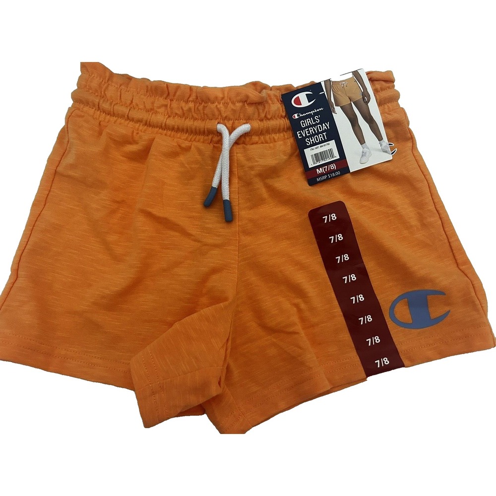 Champion Girls' Everyday‎ Short Shorts Size 7/8 Papaya Light Orange $18 BxB